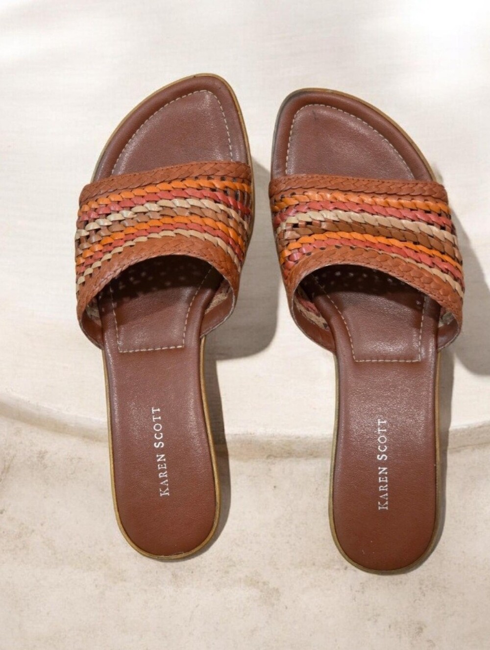 Karen Scott Womens Shoes 8.5 M Shante 596 Terracotta Multi